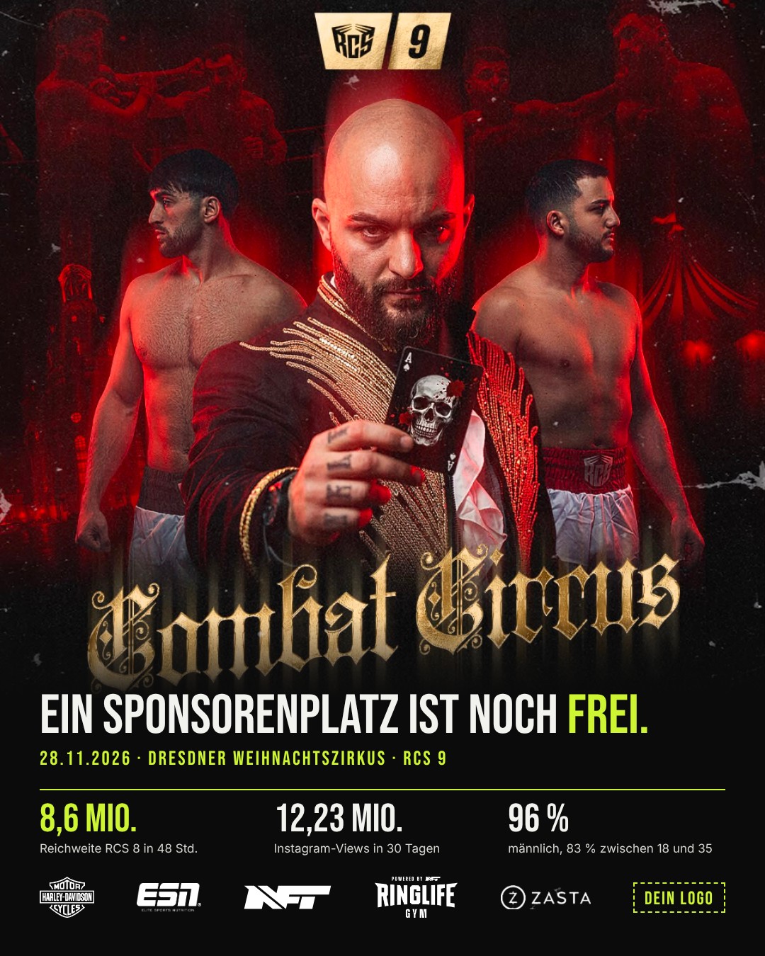 Der letzte Sponsorenplatz für RCS 9 im Dresdener Weihnachtszirkus