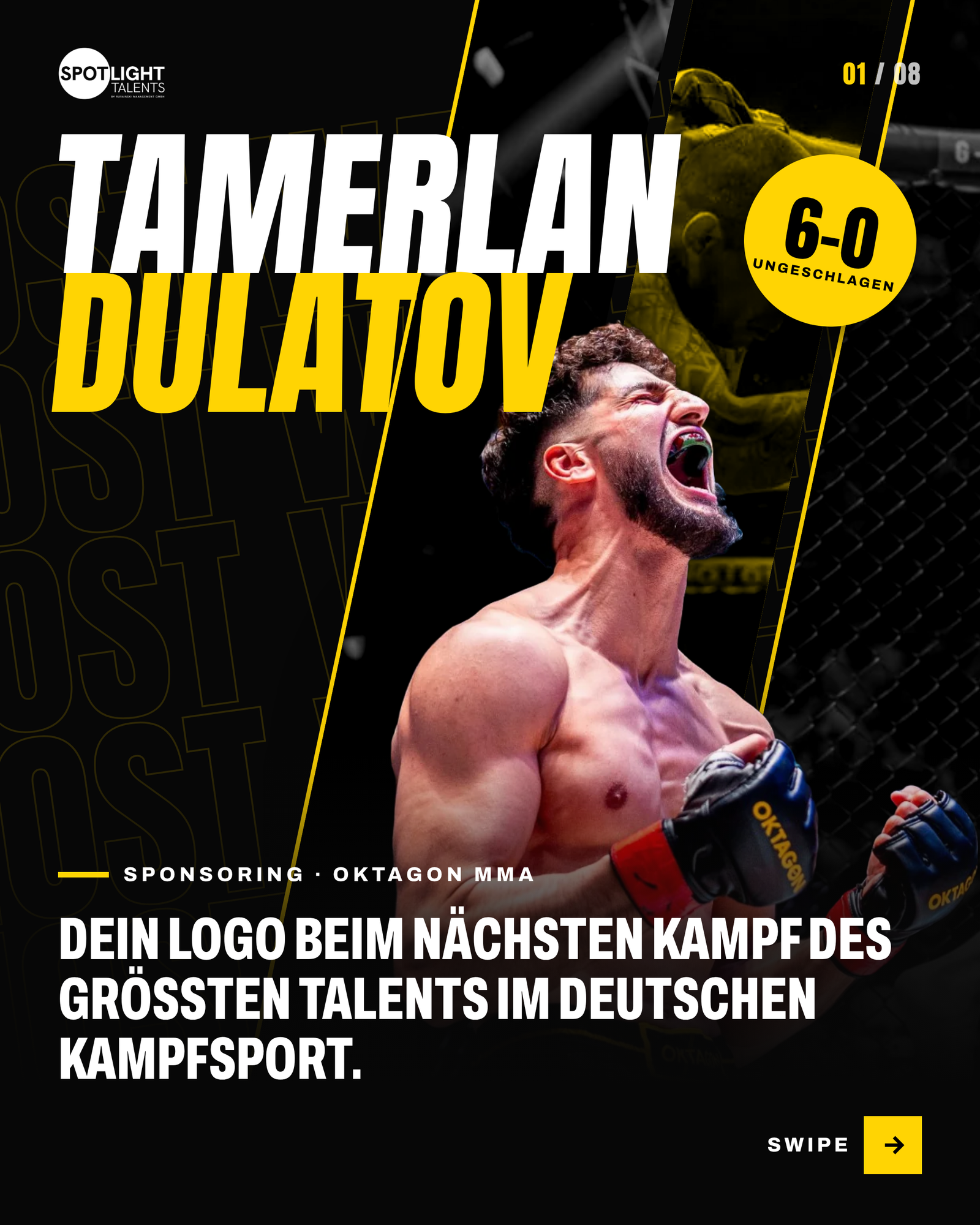 1:24 Minuten. Mehr hat Tamerlan „Most Wanted“ Dulatov bei Oktagon 94 nicht gebraucht. 🔥