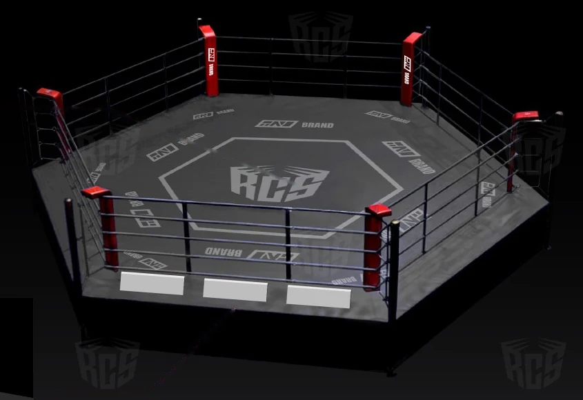 Sechseckiger Ring der RINGLIFE Combat Series mit Sponsorenflächen